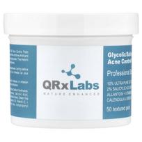 QRxLabs, 10/2 Acne Care Pads Composed of Glycolic Acid/Salicylic Acid, 50 Textured Pads gray