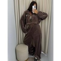 Womens Casual 2-Piece Set: Zip-Up Hoodie Wide-Leg Pants Cotton-Poly Blend 3D Print Streetwear Style Large vercafe spalva