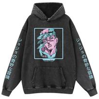 Unisex Retro Nusidėvėjęs JOJO Keisti Nuotykiai Medvilninis Džemperis XXS black
