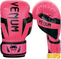 Venum Elite Kids Exclusive vaikiškos bokso pirštinės, fluorescencinės rožinės