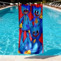 Huggy Wuggy Print Beach Towel Design, Soft, Lightweight. for Home Bathroom, Spa, Pool, Yoga, Surfing, Camping, Gift for Family, Friend 70cmx140cm(27x55inch) blue