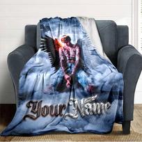 Vardinis Bieber spaudinio flanelinis pledas Aukštos kokybės šiltas patogus užklotas visiems sezonams Puikiai tinka dovanoms namų dekoravimui 80cm x 120cm