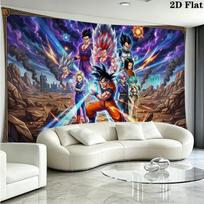 Son-Goku Wall Tapestry Aesthetic Wall Hanging Printed Fabric Blanket Decorative Tapestries for Bedroom Living Room Home Decor 180cm x 230cm
