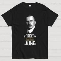 Forever Carl Gustav Jung Cotton Summer Casual Cool Loose T-Shirt 4XL juoda