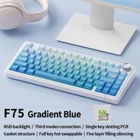 AULA F75 Gaming Mechanical Keyboard RGB Customized 75% Layout Side-engraving Gasket Mounted 80keys PBT Gradient Keycaps Keyboard