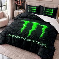 Monster Energy 3Pcs Bedding Set Duvet Cover With Two Pillowcases For Bedroom Home Decoration 140cmx200cm