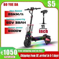 BOYUEDA S5 S3 Elektrinis paspirtukas 6000W Variklis 60V38AH Baterija 120KM Nuotolis 85KM/H Greitis NFC Išmanioji programėlė RGB apšvietimas Visureigių E Paspirtukai ES greitas pristatymas