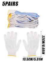 Anti Slip Work Gloves for Construction Beaded Palm Grip Cotton Safety Gloves for Breathable Wear Resistant  Protection Gloves white