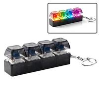 4-Button Fingertip Keyboard Keychain Rgb Keyboard Fidget Toy With Lights For Stress Relief Decompression Calming Accessories gray