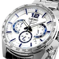 SEIKO SSB343P1 Overseas Quartz Wristwatch, Model, Chronograph, Business, Casual, Sports, Men's gray