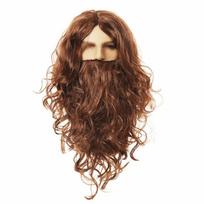 Ilgi Garbanoti Plaukai Kalėdų Senelio Barzdos Perukas Pilnas Rinkinys Barzdos ir Peruko Rinkinys Kalėdų Senelio Barzdos Perukas Cosplay Kalėdų Senelis Style 8 black