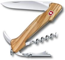 VICTORINOX Wine Master alyvmedžio medienos someljė peilis vyno atidarytuvas kamščiatraukis su išskirtiniu odiniu dėklu pagamintas Šveicarijoje su 6 funkcijomis daugiafunkcis įrankis [] gray