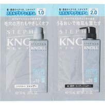 Kose Steven Knoll Galvos odos priežiūros sistemos bandymas 10 ml + 15 ml Šampūnas/kondicionierius (priemoka) Užtepkite tinkamą kiekį šampūno ant plaukų ir galvos odos, suputokite
