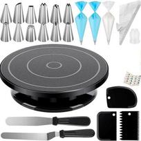 71-Piece Cake Turntable Baking Set with Piping Bag, Tips, Coupler, Spatula, and Color Box Packaging