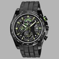 CASIO EDIFICE juoda dalelių danga padengtas dirželis datos rodymas Kvarcinis guminis dirželis vyriškas laikrodis juodas ciferblatas EFR-523PB-1A juoda