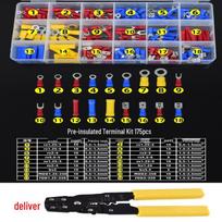 175-Piece Pre-Insulated Electrical Terminal & Crimping Tool Kit yellow