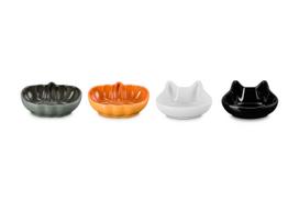 Le Creuset Mini Helovino indų rinkinys 4 vnt. Moliūgas Katė Mikrobangų krosnelė Indaplovė Orkaitė Saugus white