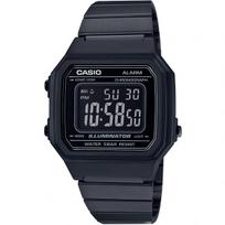 Casio Vintage Black Digital Watch B650WB-1B Unisex Ion-Plated Steel Band Retro Square 50m Water Resistant LED Alarm 7-Year Battery (B-650WB-1BDF) black