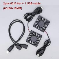 2 way USB turbo Blower Fans USB cable Dual 40mm 50mm 60mm 80mm 90mm 120mm DC 5V Powered Cable for AV Receiver DVR Cooling 6010 fan black