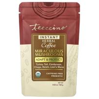 Teeccino, Instant Herbal Coffee, Miraculous Mushroom, Caffeine Free, 100g (3.53oz) brown