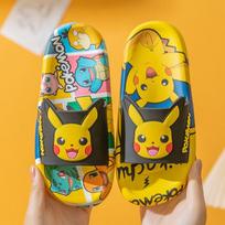 Pokemon Pikachu neslystančios šlepetės vaikams – puikiai tinka vasarai! Black,32/33=Foot Length20cm white