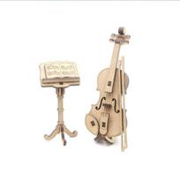 Styginių instrumentų smuiko kūrimas 3D stereoskopinis galvosūkis Korėjos 3D galvosūkis beige