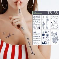 2-week lasting tattoo sticker, invisible, long-lasting semi-permanent henna tattoo sticker, 1 piece, TS-36 beige