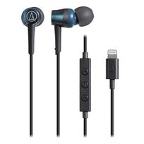 Audio Technica BL ausinės su mikrofonu, Lightning laidas, ausies kanalo tipas, mėlynos, mažos, ATH-CKD3Li, 1,2 m