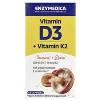 Enzymedica, Vitaminas D3 + Vitaminas K2, 60 kapsulių