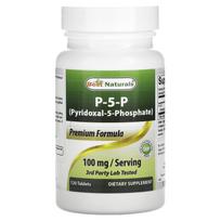 Best Naturals, P-5-P (Piridoksalio-5-fosfatas), 100 mg, 120 tablečių (50 mg vienoje tabletėje)