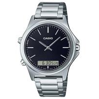 Casio analoginis skaitmeninis juodas ciferblatas nerūdijančio plieno MTP-VC01D-1E MTPVC01D-1 vyriškas laikrodis juoda