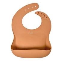Lalabee silicone bib, yellow, 1 piece, 1 piece brown