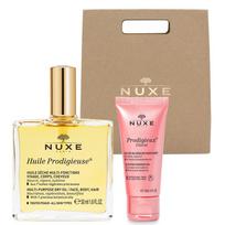 Nuxe Will Prodigy Daugiafunkcinis sausas aliejus 50ml + Gėlių dušo želė 30ml rinkinys, 1 rinkinys beige