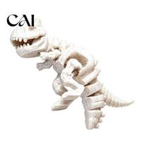 Dinosaur Collection Accessory 3D Printed Carnotaurus Ornament, Articulated Skeleton Model for Detailed Sculpture Home Office Desk Decoration, white