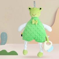Prikabinamas miegantis pliušinis žaislas, varlė, Korėjos kūdikių produktai green