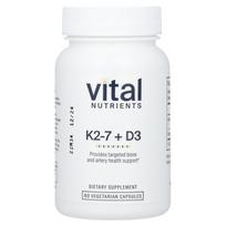 Vital Nutrients, K2-7 + D3, 60 Veggie Capsules