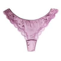 SilRiver Luxury Silk Satin Sexy Lace Panties XL Equivalent to Japanese Size Women's Lingerie, Panties, T-Back (Light Purple, - 2XL) šviesiai violetinė spalva
