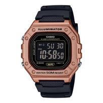 Casio Standard W-218HM-5BV Unisex Digital Watch Copper Brown Metallic LED Backlight beige