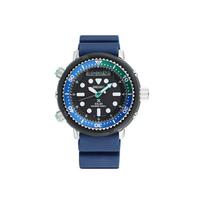 SEIKO PROSPEX Saulės energija varomas Laikrodis su silikoniniu dirželiu Vyriški Laikrodžiai Juodas Ciferblatas SNJ039P1 Blue Strap black
