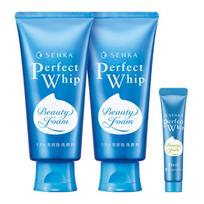 Senka Perfect Whip Facial Wash Cleansing Foam 120g 2p + Cleansing Foam 15g, 255g, 1 set blue