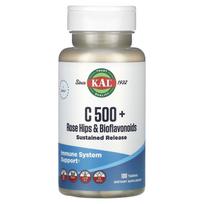 KAL, C 500 + rose hips and bioflavonoids, 100 tablets