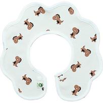 Double-sided rolling bib for infants, 36 maroon dinosaur beige, 1 pc. brown