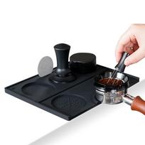 watchget Tamper Mat Espresso Tamping Mat Silicone Coffee Tamper Tool Stand Tamping Station Coffeeware Accessories Non-Slip Washable 25 X 20cm black