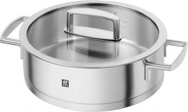 ZWILLING Kepimo puodas 24cm Nerūdijančio plieno puodo dugno konstrukcija troškintuvui Indukcinės viryklės suderinamas indaplovėje plaunamas Japonijos „Vitality 3L“ dviejų rankenų 3 sluoksnių sidabras