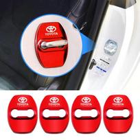 4 vnt. Automobilio durų spynos dangtelis Anti Scratch Apsauginiai sagtelių dangteliai Toyota Yaris Hilux Prius Auris Corolla Camry RAV4 priedams raudona