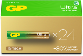GP Battery GP - Ultra Alkaline baterijos, AAA dydžio, 24AU/LR03, 1,5 V, 24 vnt. pakuotė