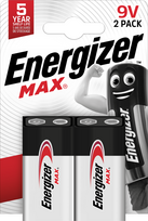 Energizer - MAX 9V/6LR61 baterijos (2 vnt. pakuotė)