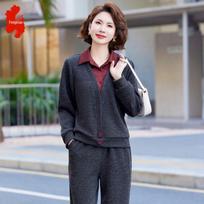 Women's Casual Two-Piece Wide-Leg Pants Set 2XL black