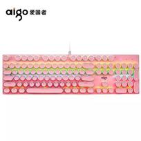 aigo W930 Retro Punk Crystal 104-Key Mechanical Gaming Keyboard rožinė