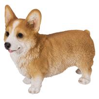 Woobia Welsh Corgi Standing Facing Left, 15.2 x 6 x 12 cm, Doll, Figurine, Ornament, Animal, Garden Decoration, Realistic, Cute, Dog, H19006 beige